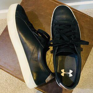 Under Armour Women's Leather Casual Tenni's, Black Size 10